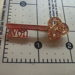 Avon Pink and Gold Brooch